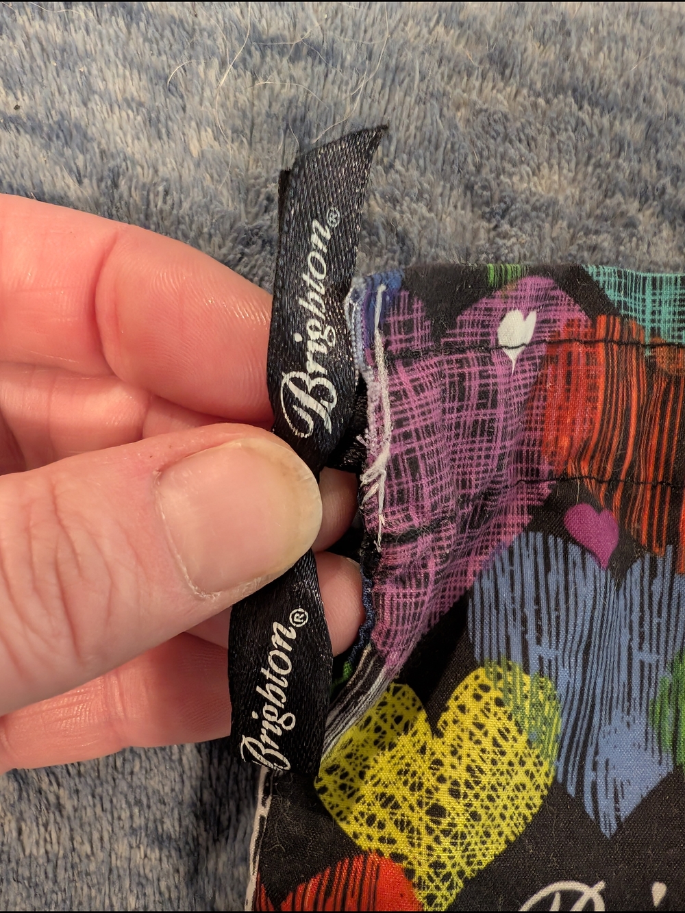 Brighton Black Dust Bag with Multicolor Hearts - Picture 3 of 5